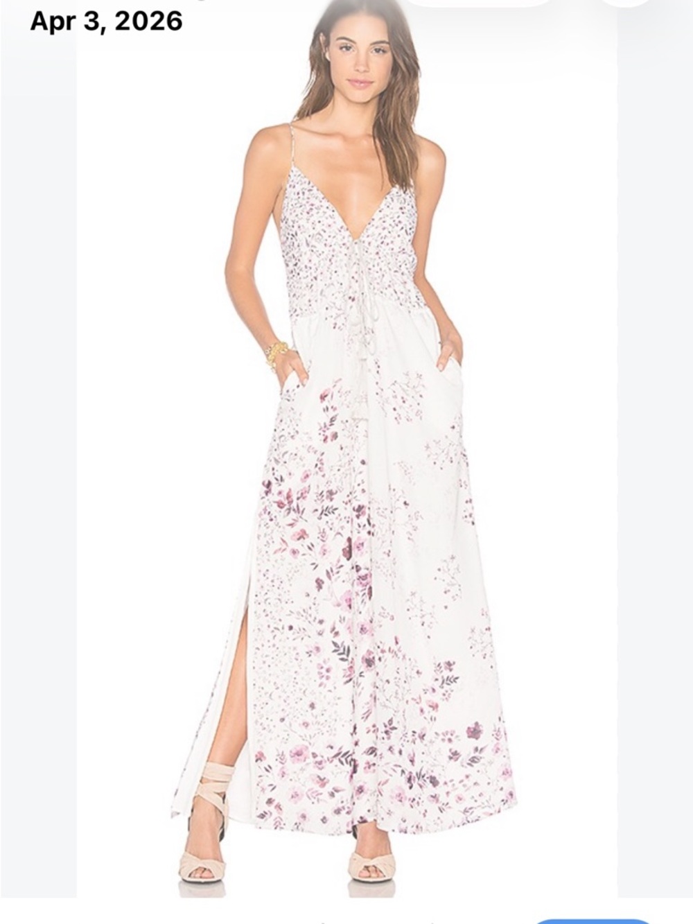 Tjd The Jetset Diaries Floral Summer Vacation Festival Maxi Dress Sz Med